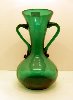 Green Viking Style 10.5 in. Blown Glass Vase