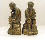 Unsigned Boy Thinker, Gold Wash, Metal Bookends
