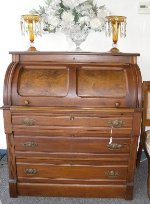 Victorian Walnut Cylinder Desk