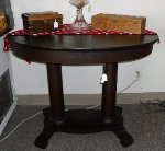46 in. Mahogany Double Pedestal Parlor Table
