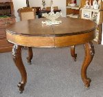 46 in. Round Oak Extension Table