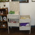 1900's Wicker Folding Sewing Stand